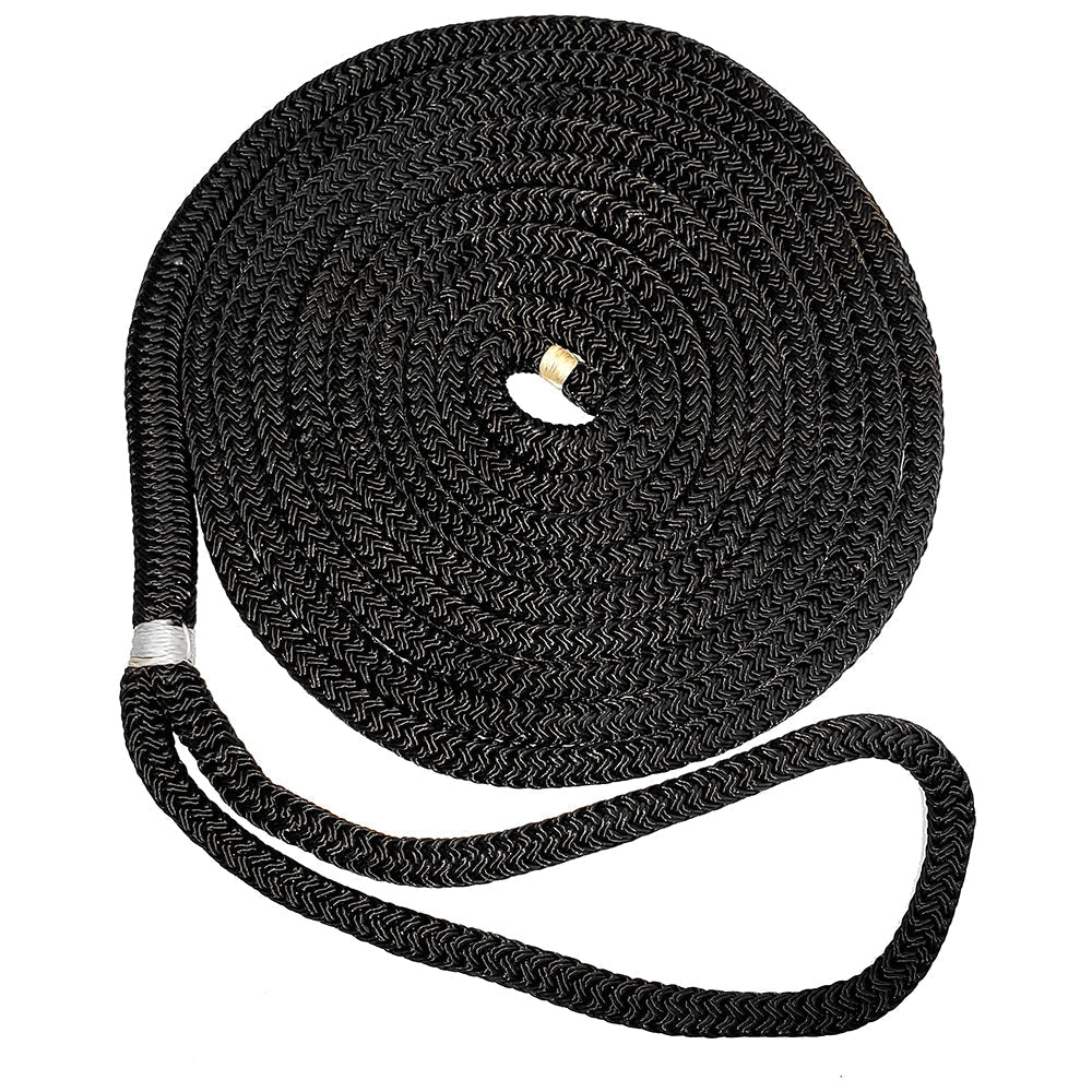 New England Ropes 1/2" Double Braid Dock Line - Black - 15 OutdoorUp