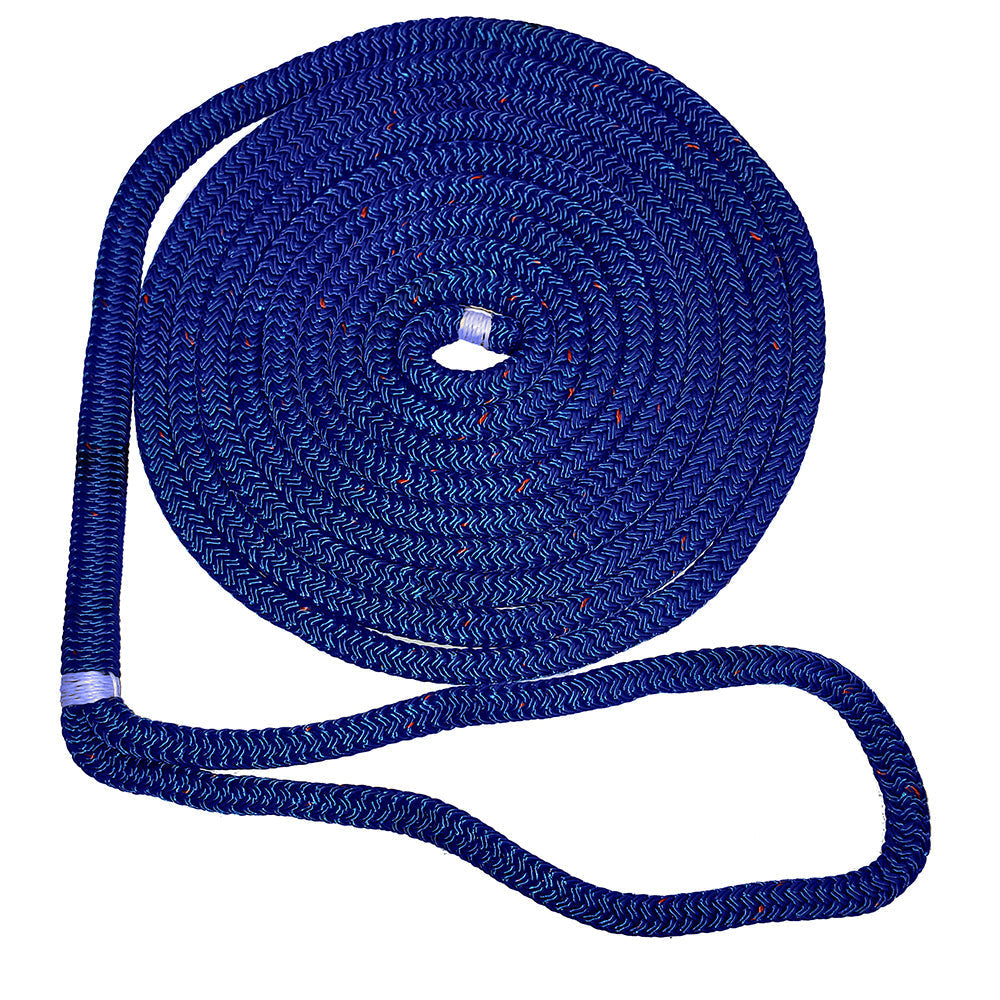 New England Ropes 1/2" Double Braid Dock Line - Blue w/Tracer - 15 OutdoorUp