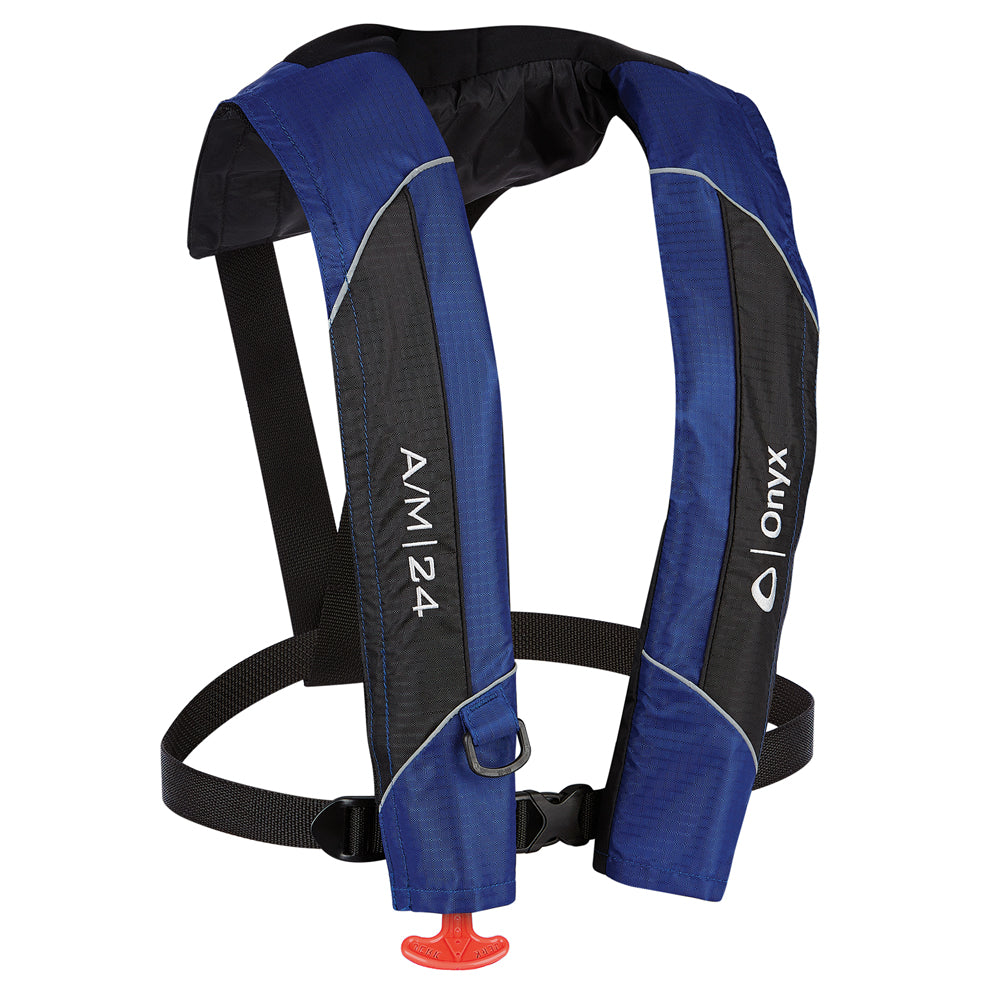 Onyx A/M-24 Automatic/Manual Inflatable PFD Life Jacket - Blue OutdoorUp