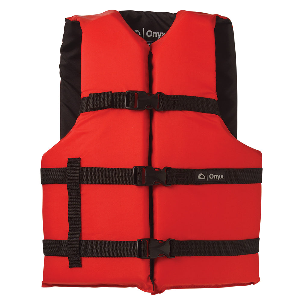 Onyx Nylon General Purpose Life Jacket - Adult Universal - Red OutdoorUp