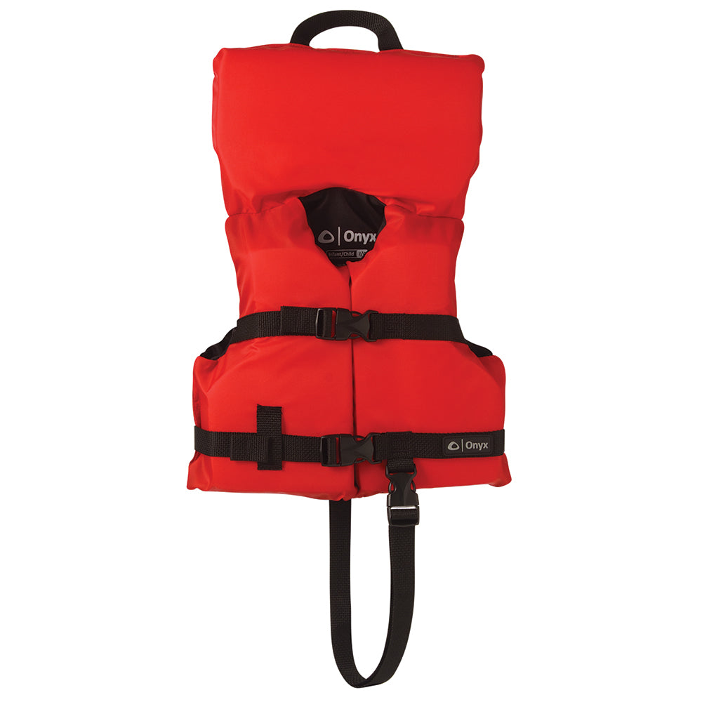 Onyx Nylon General Purpose Life Jacket - Infant/Child Under 50lbs - Red OutdoorUp