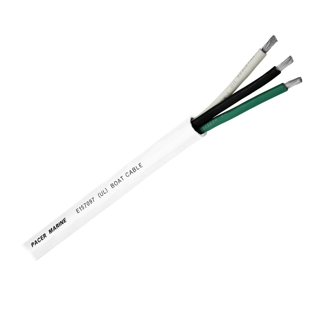 Pacer Round 3 Conductor Cable - 100 - 16/3 AWG - Black, Green  White OutdoorUp