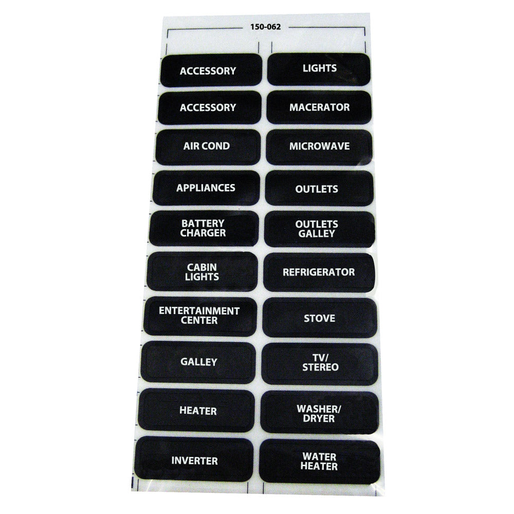 Paneltronics AC-20 Assorted Label Sheet OutdoorUp