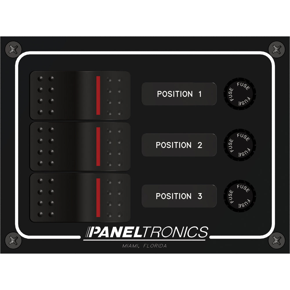 Paneltronics Waterproof Panel - DC 3-Position Illuminated Rocker Switch & Fuse OutdoorUp