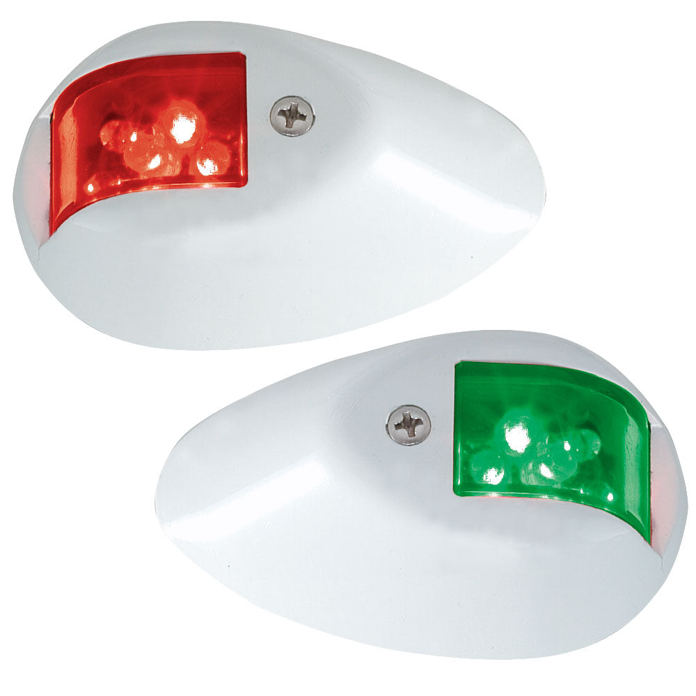 Perko LED Side Lights - Red/Green - 12V - White Epoxy Coated Housing OutdoorUp