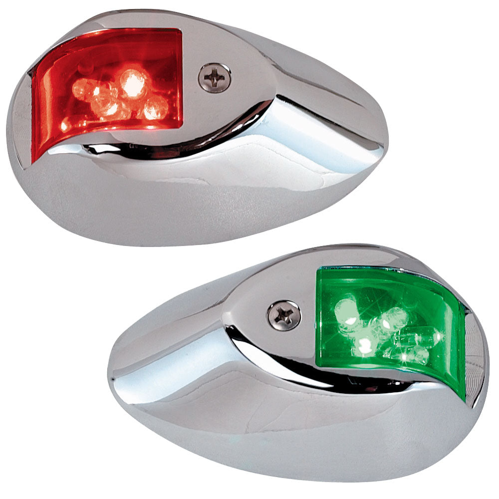 Perko LED Side Lights - Red/Green - 24V - Chrome Plated Housing OutdoorUp