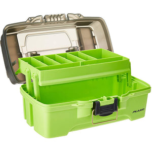 Plano 1-Tray Tackle Box w/Dual Top Access - Smoke  Bright Green OutdoorUp