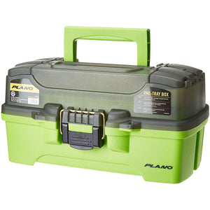 Plano 1-Tray Tackle Box w/Dual Top Access - Smoke  Bright Green OutdoorUp