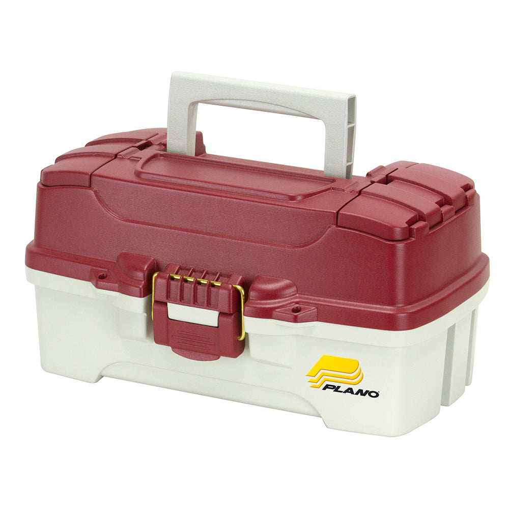 Plano 1-Tray Tackle Box w/Duel Top Access - Red Metallic/Off White OutdoorUp