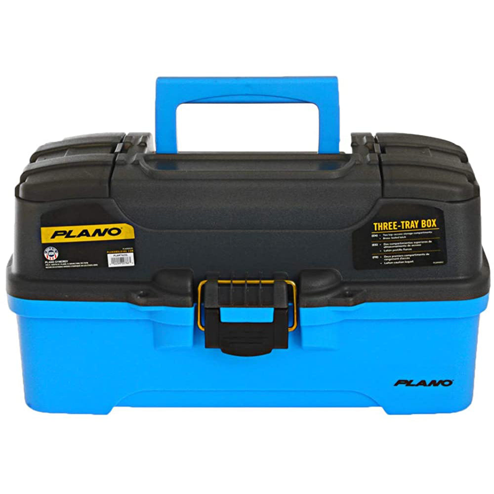 Plano 3-Tray Tackle Box w/Dual Top Access - Smoke  Bright Blue OutdoorUp