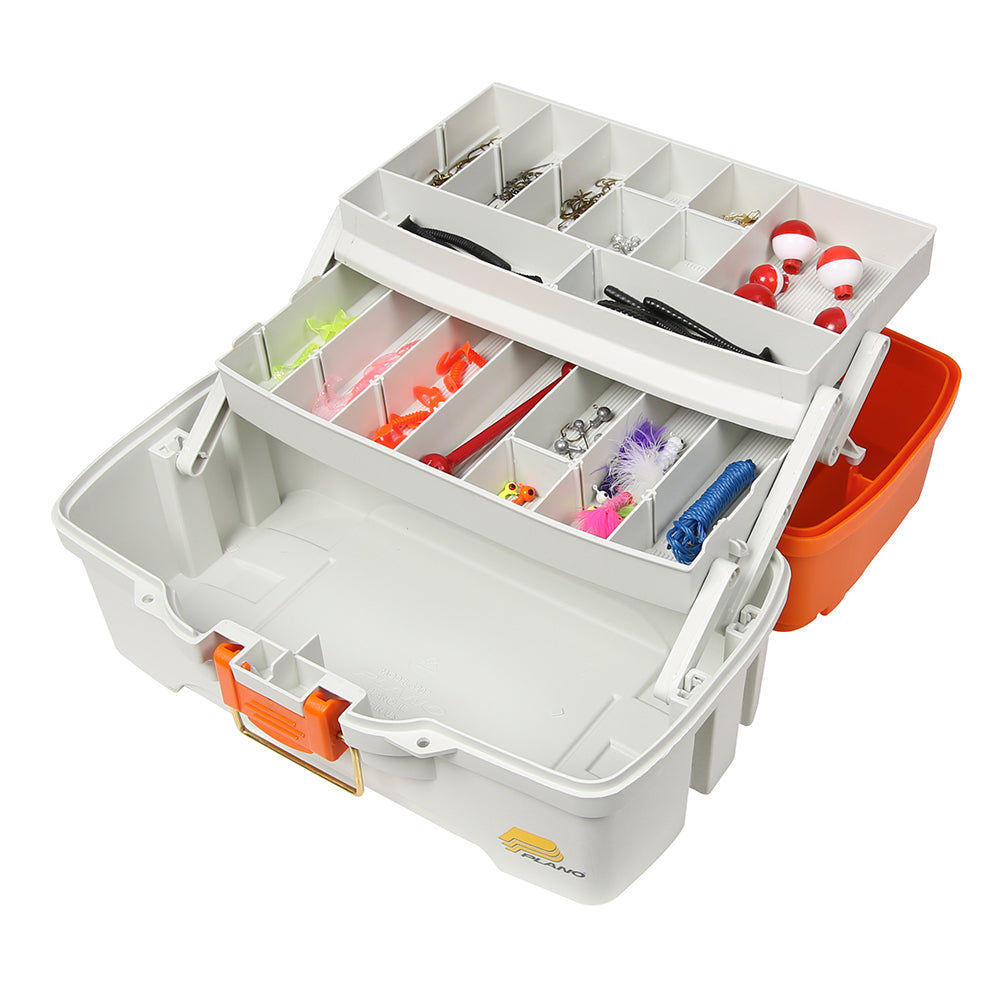 Plano Ready Set Fish Two-Tray Tackle Box - Orange/Tan OutdoorUp