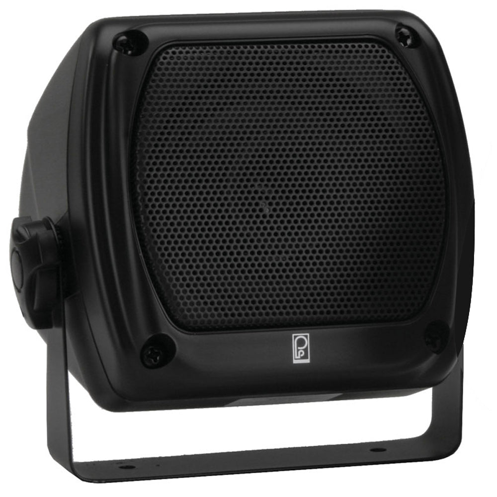 Poly-Planar MA-840 80 Watt Subcompact Box Speaker - Black OutdoorUp