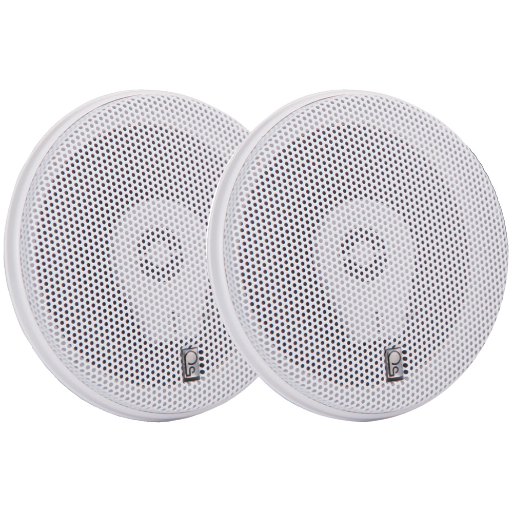 Poly-Planar MA-8505B 5" 200 Watt Titanium Series Speakers - White OutdoorUp