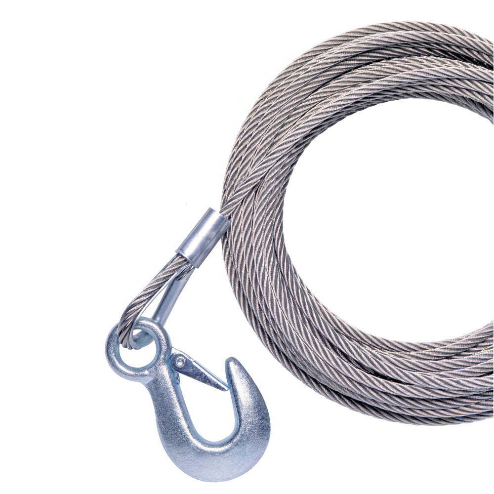 Powerwinch 20' x 7/32" Replacement Galvanized Cable w/Hook f/215, 315 & T1650 OutdoorUp