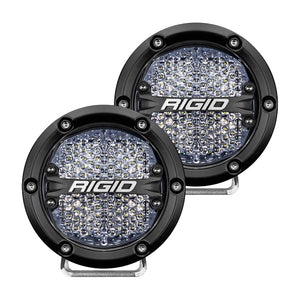 RIGID Industries 360-Series 4" LED Off-Road Fog Light Diffused Beam w/White Backlight - Black Housing OutdoorUp