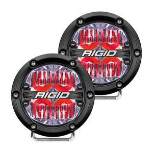 RIGID Industries 360-Series 4" LED Off-Road Fog Light Drive Beam w/Red Backlight - Black Housing OutdoorUp