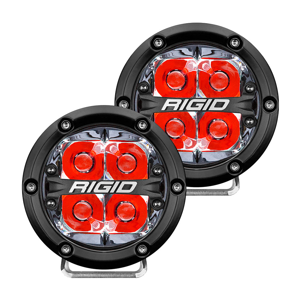 RIGID Industries 360-Series 4" LED Off-Road Spot Beam w/Red Backlight - Black Housing OutdoorUp