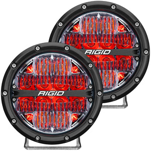 RIGID Industries 360-Series 6" LED Off-Road Fog Light Drive Beam w/Red Backlight - Black Housing OutdoorUp