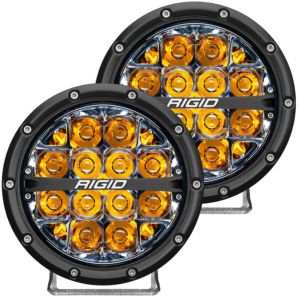RIGID Industries 360-Series 6" LED Off-Road Fog Light Spot Beam w/Amber Backlight - Black Housing OutdoorUp