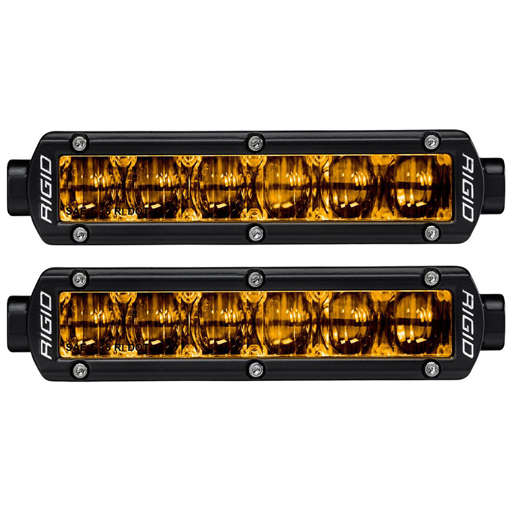 RIGID Industries 6" SR-Series SAE Compliant Fog Light - Black w/Yellow Light OutdoorUp