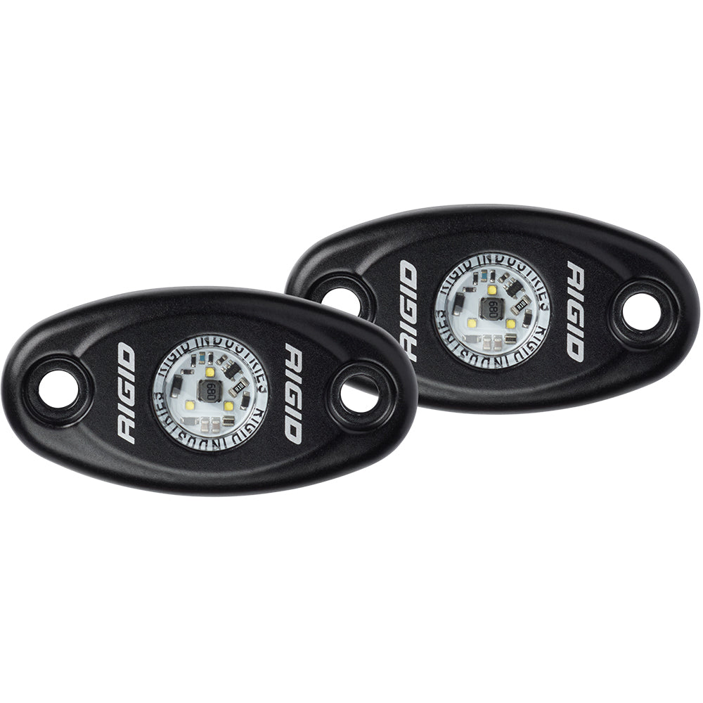 RIGID Industries A-Series Black High Power LED Light - Pair - Red OutdoorUp