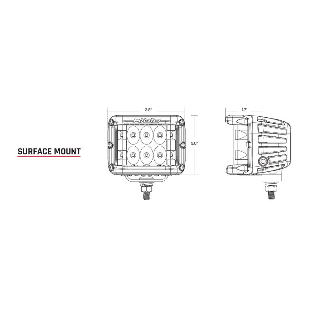 RIGID Industries D-SS Series PRO Spot LED Surface Mount - Pair - White OutdoorUp
