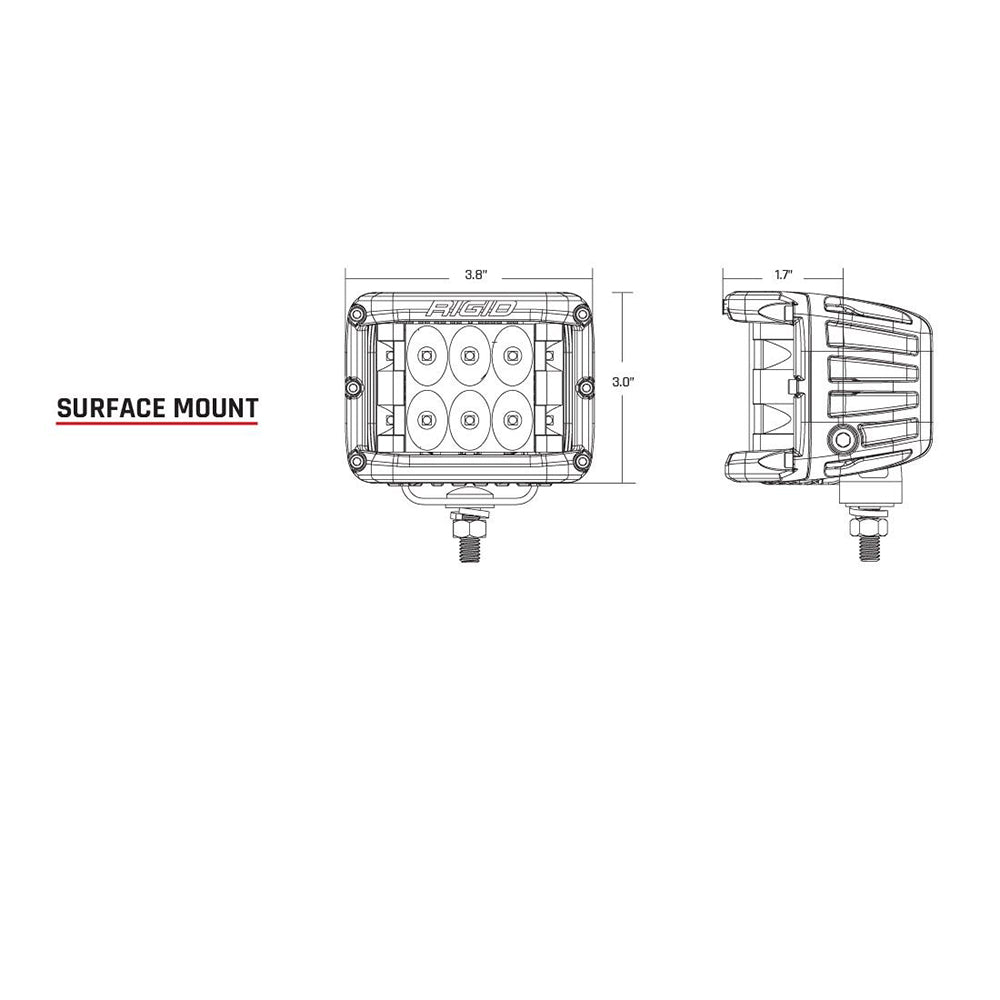 RIGID Industries D-SS Series PRO Spot Surface Mount - Pair - Black OutdoorUp