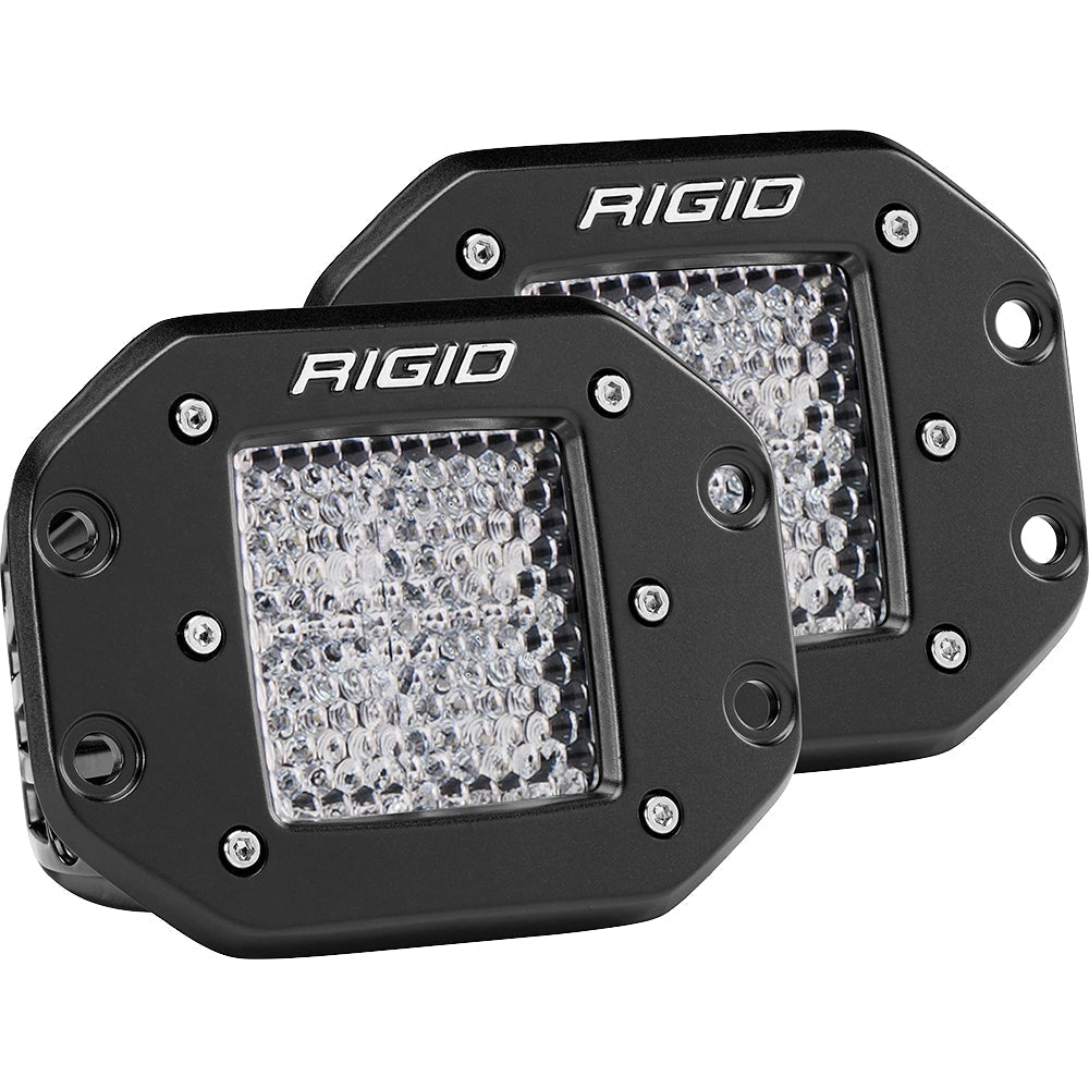 RIGID Industries D-Series PRO - Flush Mount - Diffused - Pair - Black OutdoorUp