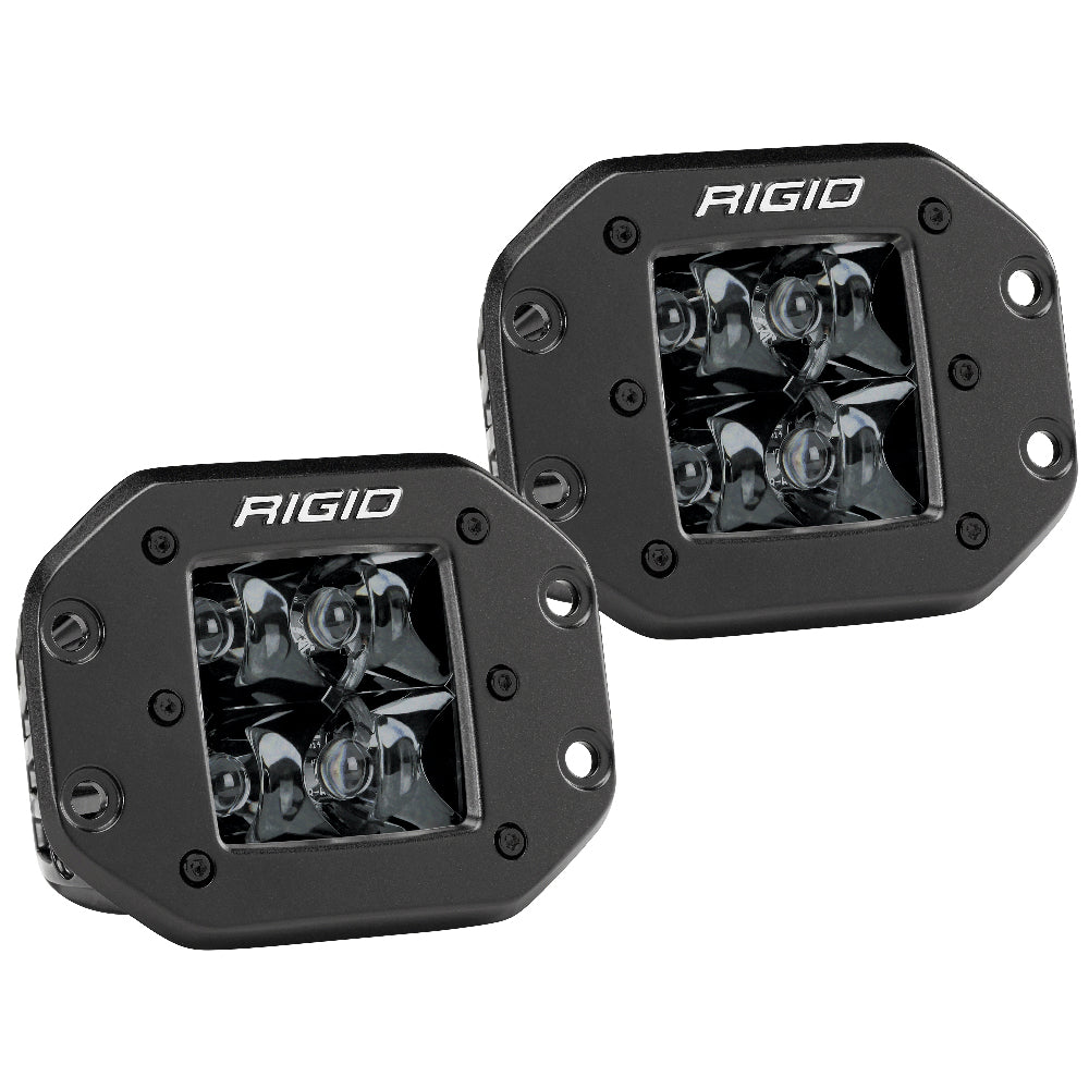 RIGID Industries D-Series PRO Flush Mount - Spot LED - Midnight Edition - Pair - Black OutdoorUp