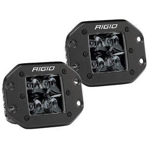 RIGID Industries D-Series PRO Flush Mount - Spot LED - Midnight Edition - Pair - Black OutdoorUp