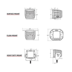 RIGID Industries D-Series Pro Dually Spot Surface Mount Pair - Midnight Edition OutdoorUp