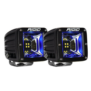 RIGID Industries Radiance Scene Lights - Surface Mount Pair - Black w/Blue LED Backlight OutdoorUp