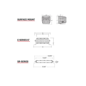 RIGID Industries SAE Compliant E-Series 6" Light Bar - Pair - Black OutdoorUp
