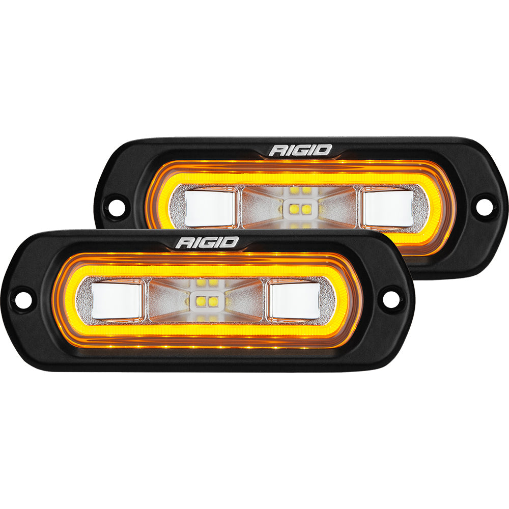 RIGID Industries SR-L Series Flush Mount Spreader Light - Black Housing - Amber Halo OutdoorUp