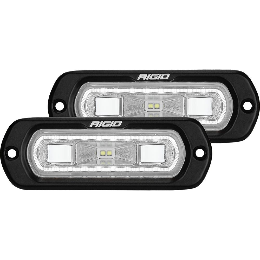 RIGID Industries SR-L Series Flush Mount Spreader Light - Black Housing - White Halo OutdoorUp