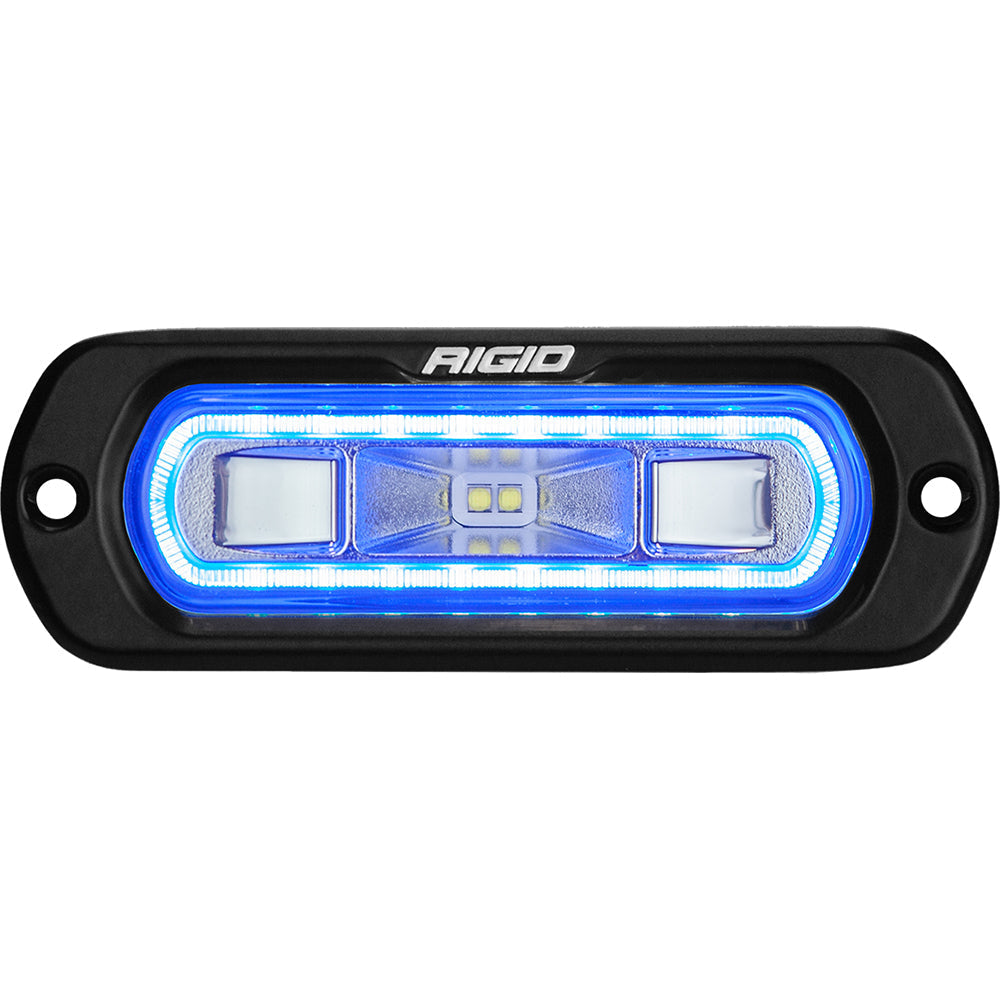 RIGID Industries SR-L Series Marine Spreader Light - Black Flush Mount - White Light w/Blue Halo OutdoorUp