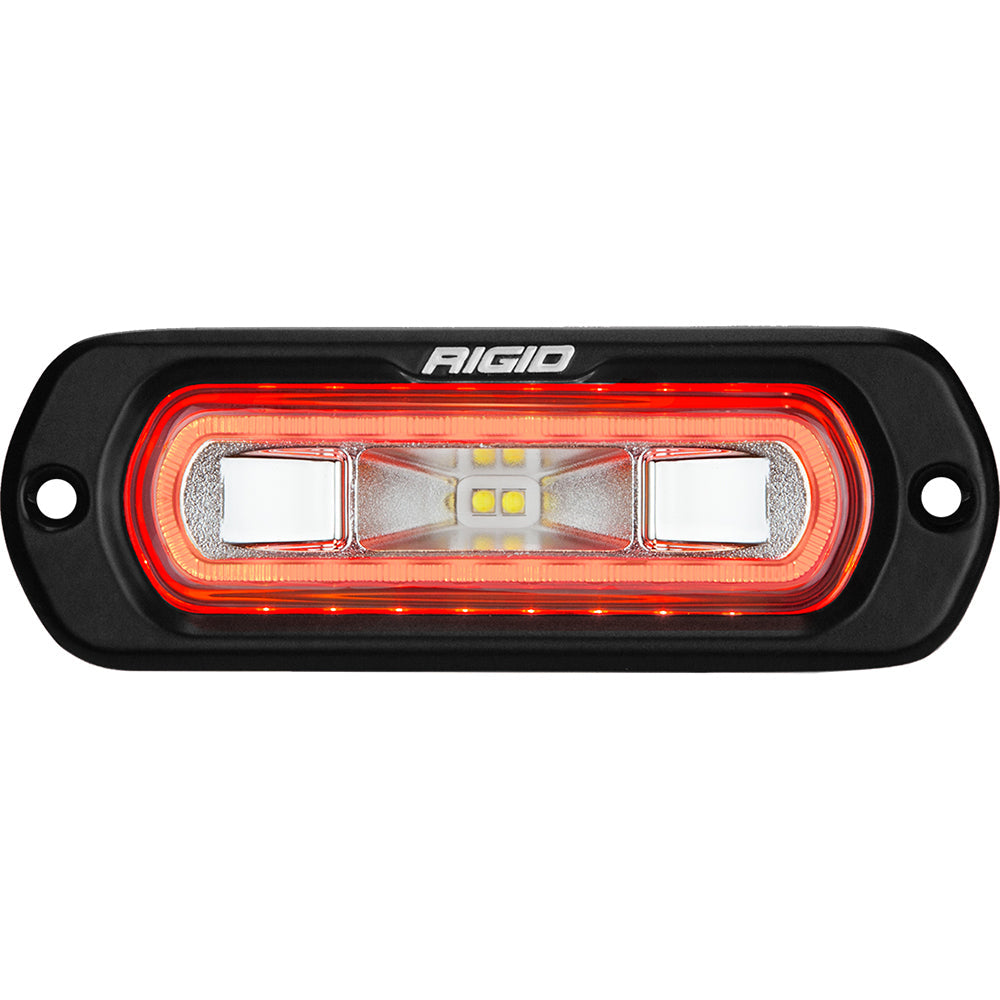 RIGID Industries SR-L Series Marine Spreader Light - Black Flush Mount - White Light w/Red Halo OutdoorUp