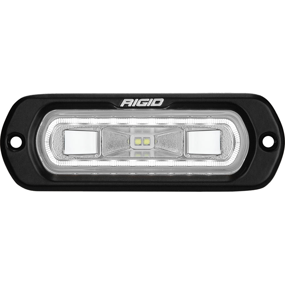 RIGID Industries SR-L Series Marine Spreader Light - Black Flush Mount - White Light w/White Halo OutdoorUp