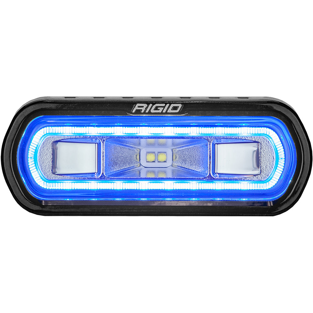 RIGID Industries SR-L Series Marine Spreader Light - Black Surface Mount - White Light w/Blue Halo OutdoorUp