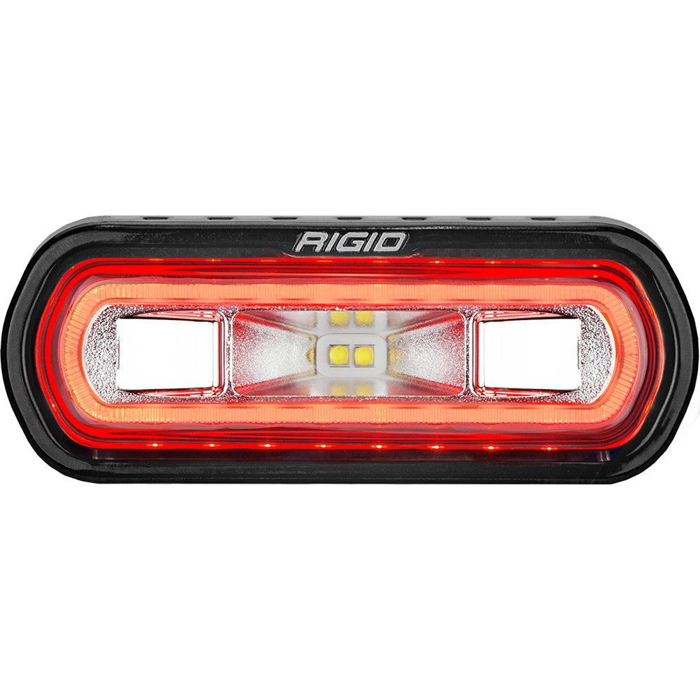 RIGID Industries SR-L Series Marine Spreader Light - Black Surface Mount - White Light w/Red Halo OutdoorUp