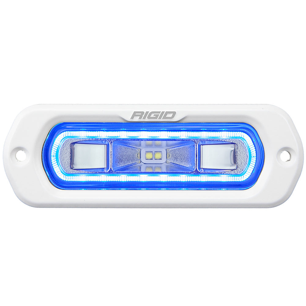 RIGID Industries SR-L Series Marine Spreader Light - White Flush Mount - White Light w/Blue Halo OutdoorUp