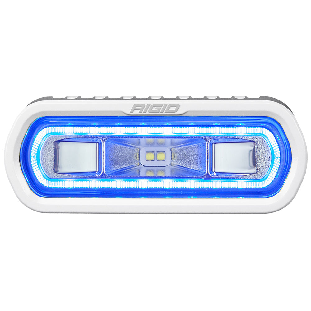 RIGID Industries SR-L Series Marine Spreader Light - White Surface Mount - White Light w/Blue Halo OutdoorUp