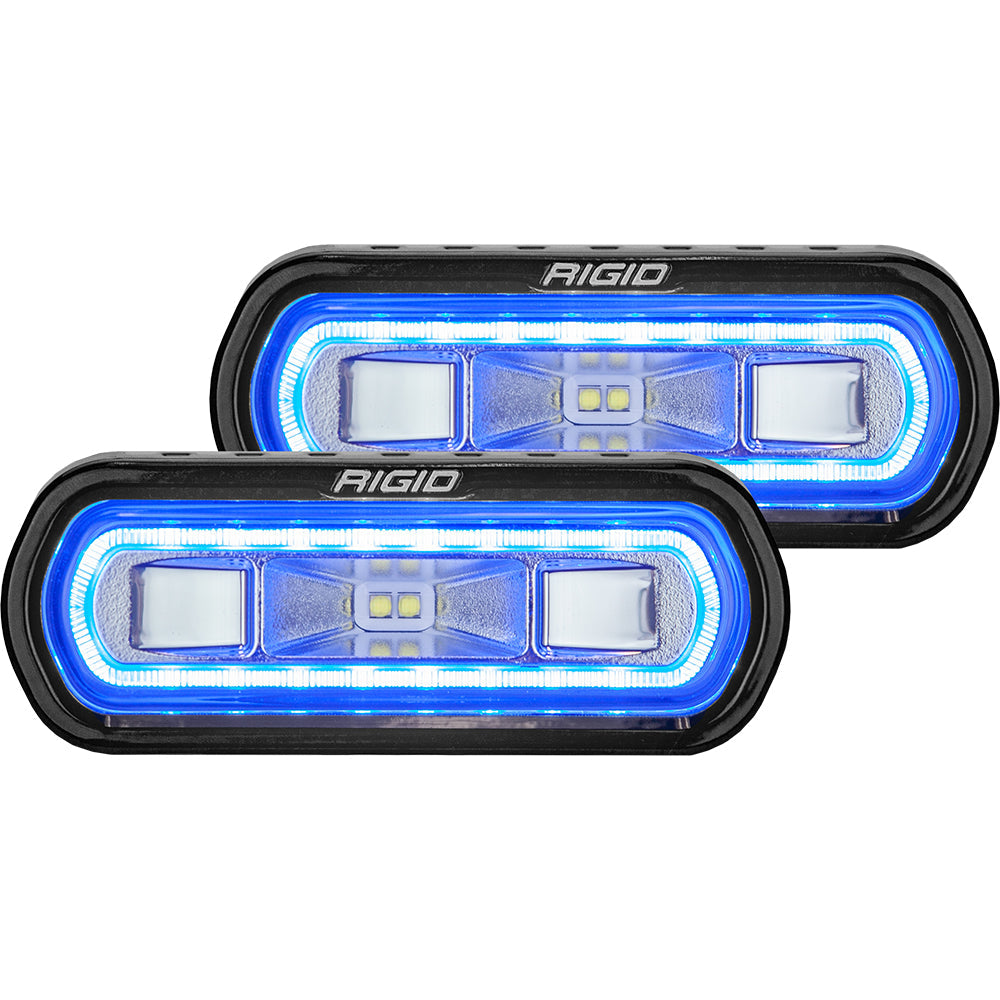 RIGID Industries SR-L Series Surface Mount Spreader Light - Black Housing - Blue Halo OutdoorUp