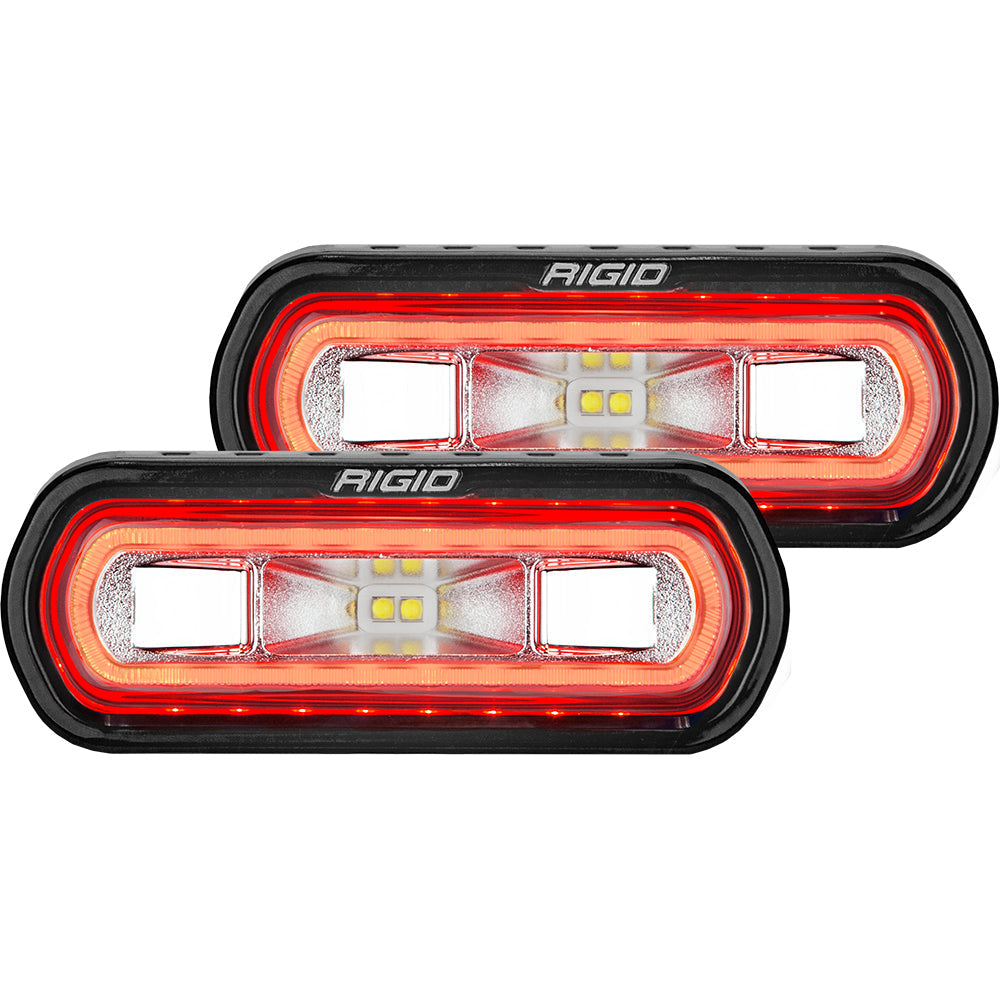 RIGID Industries SR-L Series Surface Mount Spreader Light - Black Housing - Red Halo OutdoorUp