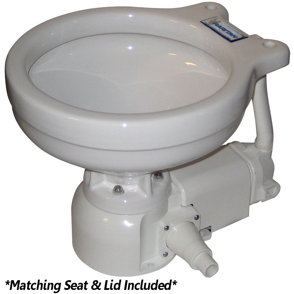 Raritan Sea Era Electric Toilet - Marine Size - Integral Pump - Straight  90 Discharge - 12v OutdoorUp