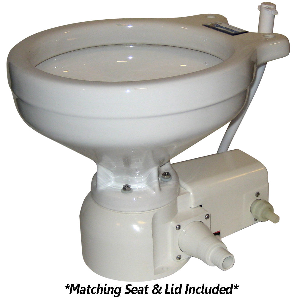 Raritan Sea Era Toilet - Marine Size - Freshwater Solenoid - Straight  90 Discharge - Smart Toilet Control - 12v OutdoorUp