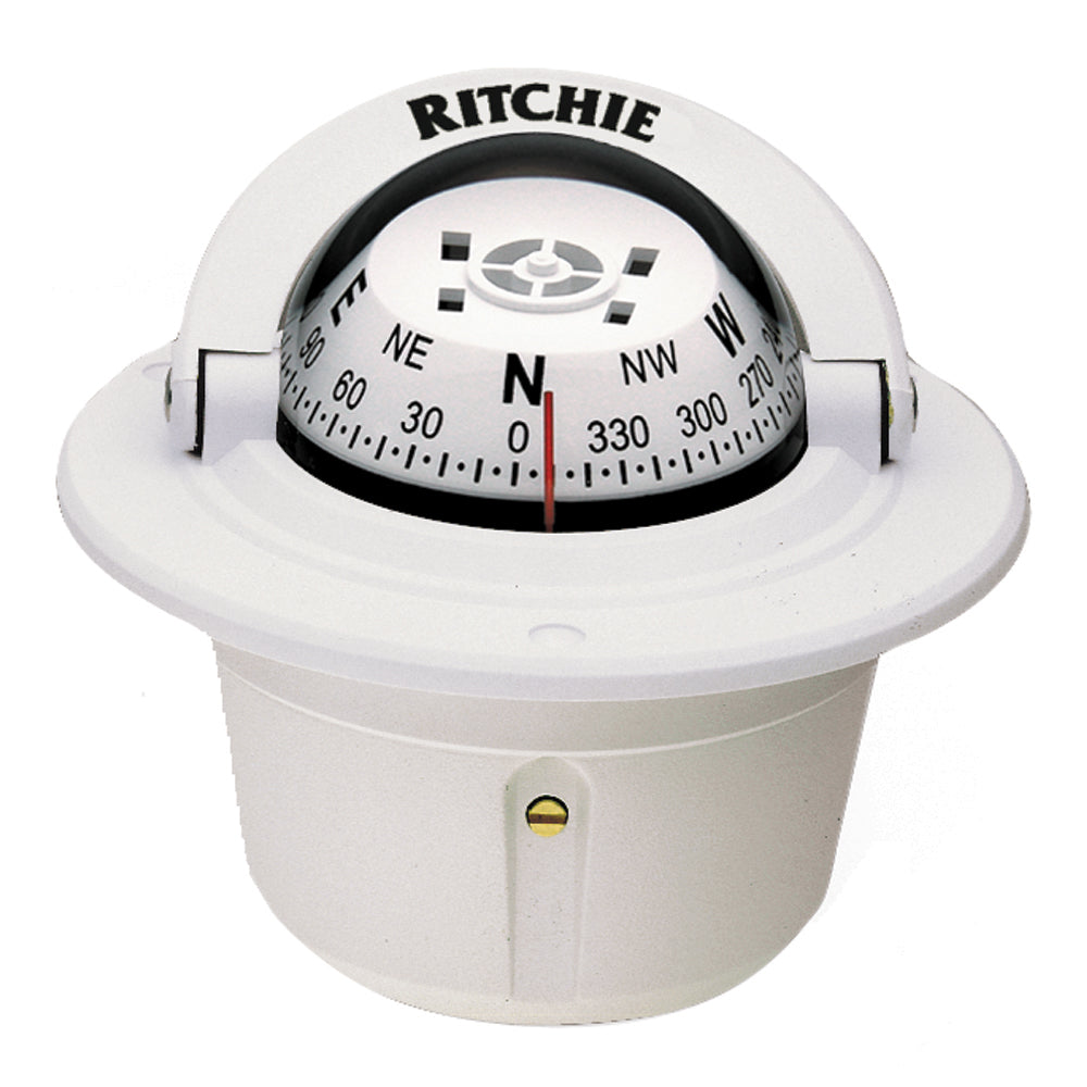 Ritchie F-50W Explorer Compass - Flush Mount - White OutdoorUp