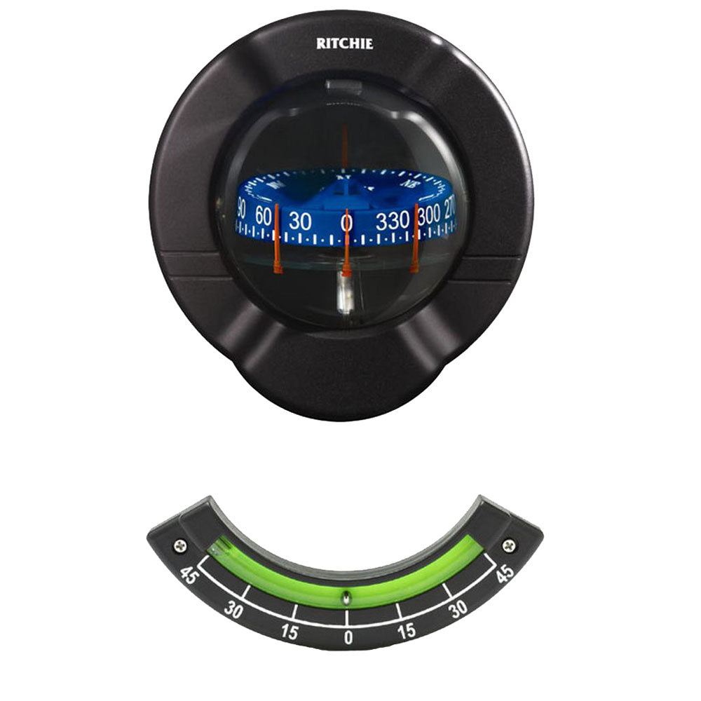 Ritchie SR-2 Venture Sail Boat Compass w/Clinometer - Bulkhead Mount - Black OutdoorUp