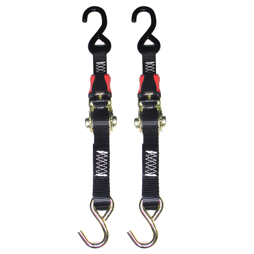 Rod Saver Rubber Ratchet Tie-Down - 1" x 4 - Pair OutdoorUp