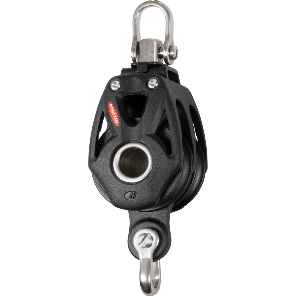 Ronstan Series 40 Orbit BB Double Block w/Becket  Swivel Shackle OutdoorUp